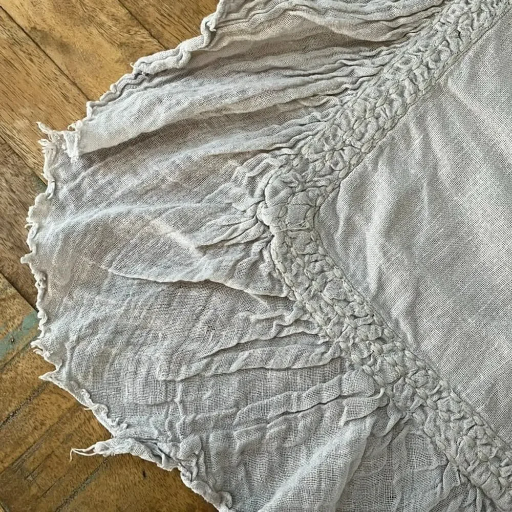 RHTeen Restoration Hardware Gray Ruffled Gauze Pillow Sham 22